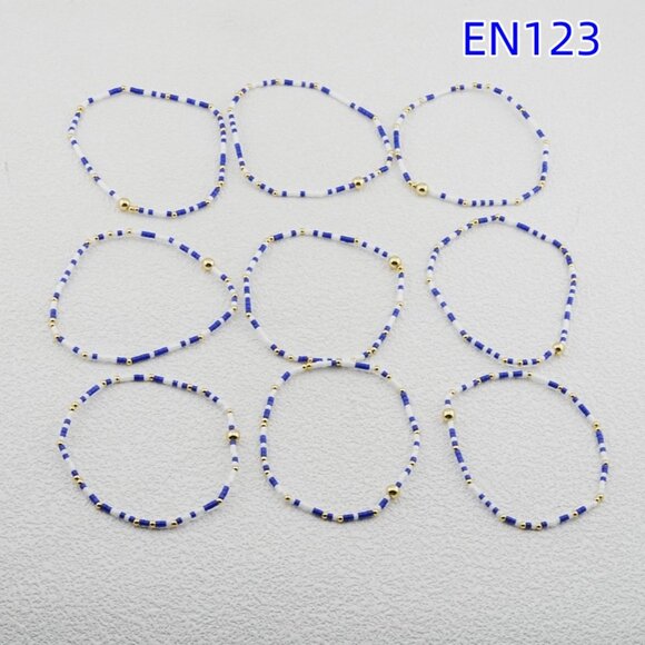 Enewton Purple & White Mixed Glass Bead Bracelet Set - Picture 4 of 5